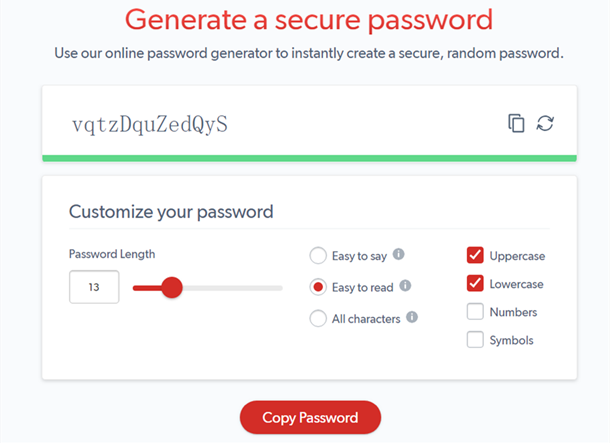 random password generator